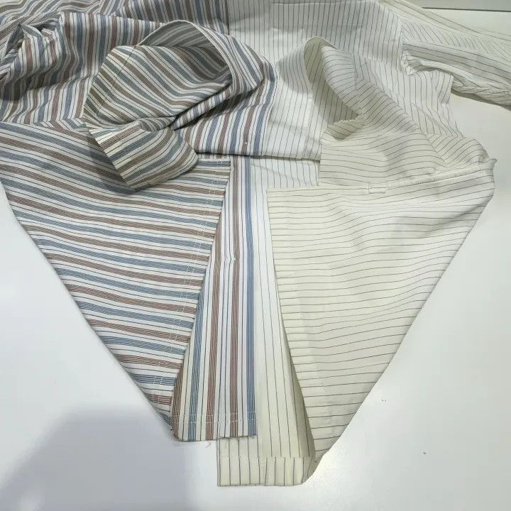 Lanvin Lanvin Asymmetrical Striped Short Sleeve Shirt 0079 Size US S / EU 44-46 / 1 - 11 Thumbnail