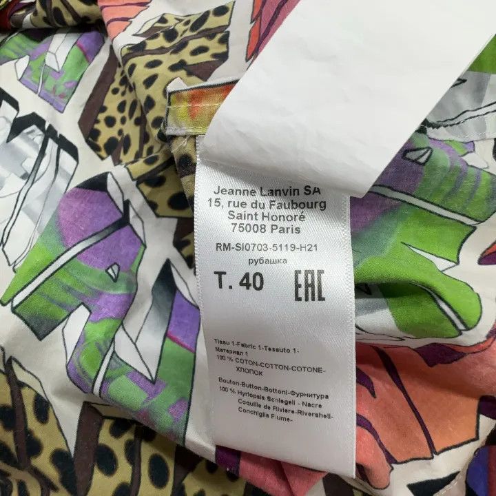 Lanvin Lanvin FW21 Multicolor Logo Print Long Sleeve Shirt 0079 Size US M / EU 48-50 / 2 - 4 Thumbnail