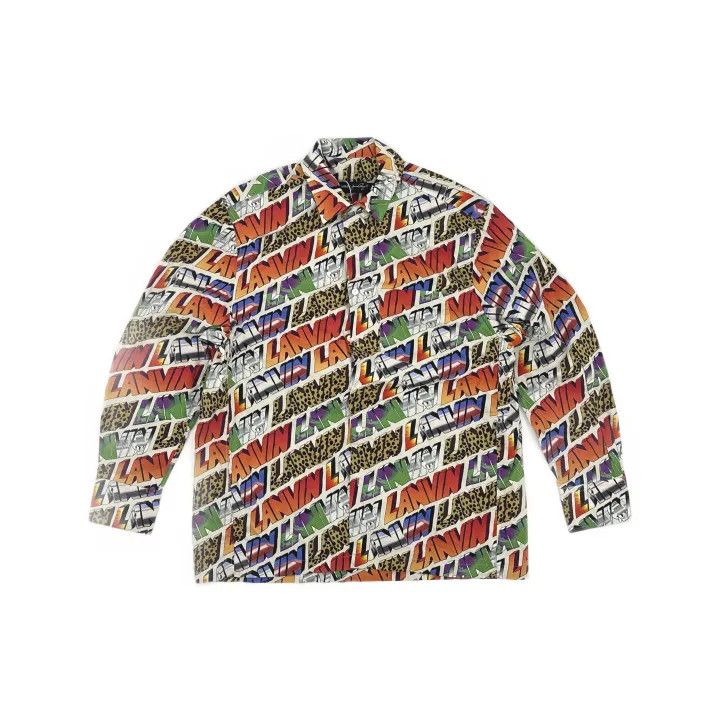 Lanvin Lanvin FW21 Multicolor Logo Print Long Sleeve Shirt 0079 Size US M / EU 48-50 / 2 - 2 Thumbnail