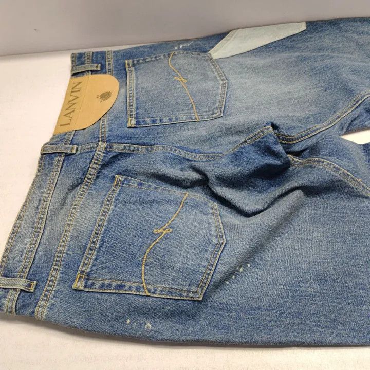 Lanvin Lanvin Spliced Ankle-Length Denim Pants for Men 0079 Size US 33 - 14 Thumbnail