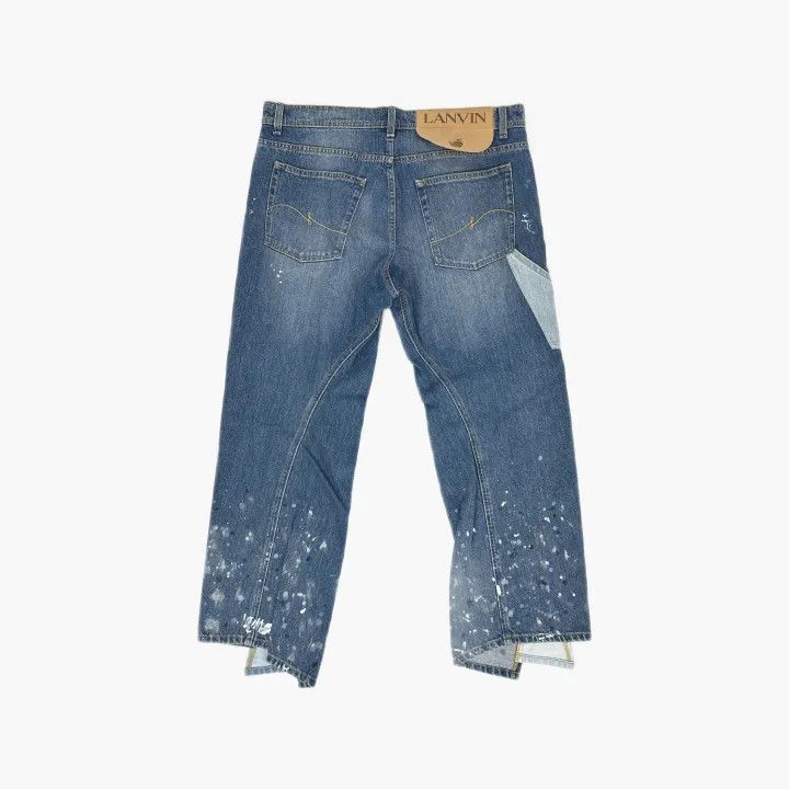 Lanvin Lanvin Spliced Ankle-Length Denim Pants for Men 0079 Size US 33 - 3 Thumbnail