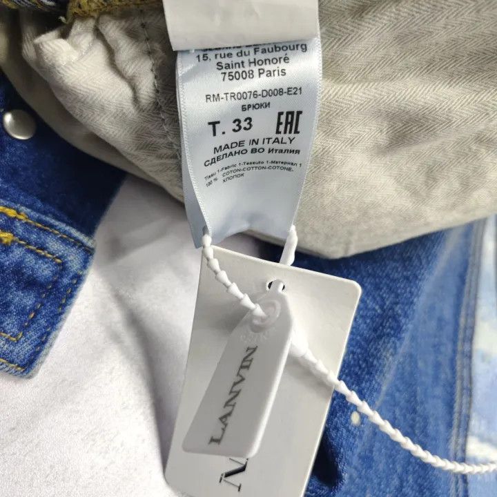 Lanvin Lanvin Spliced Ankle-Length Denim Pants for Men 0079 Size US 33 - 6 Thumbnail