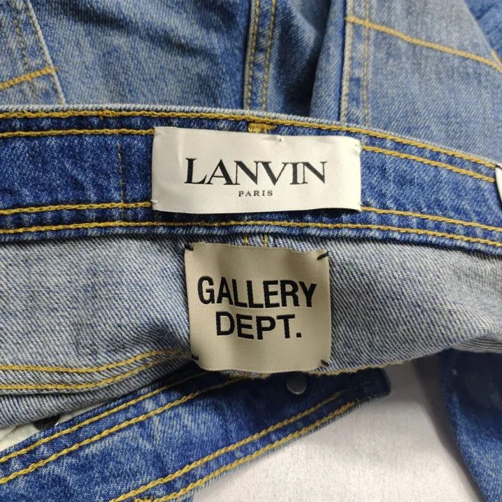 Lanvin Lanvin Spliced Ankle-Length Denim Pants for Men 0079 Size US 33 - 4 Thumbnail