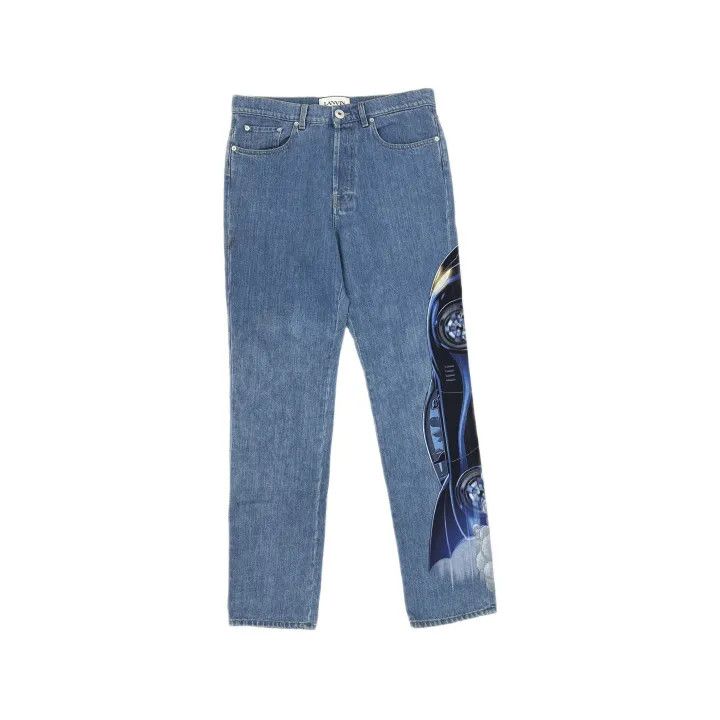 Lanvin Lanvin x Batman Graphic Print Straight Leg Jeans 0079 Size US 36 / EU 52 - 2 Thumbnail