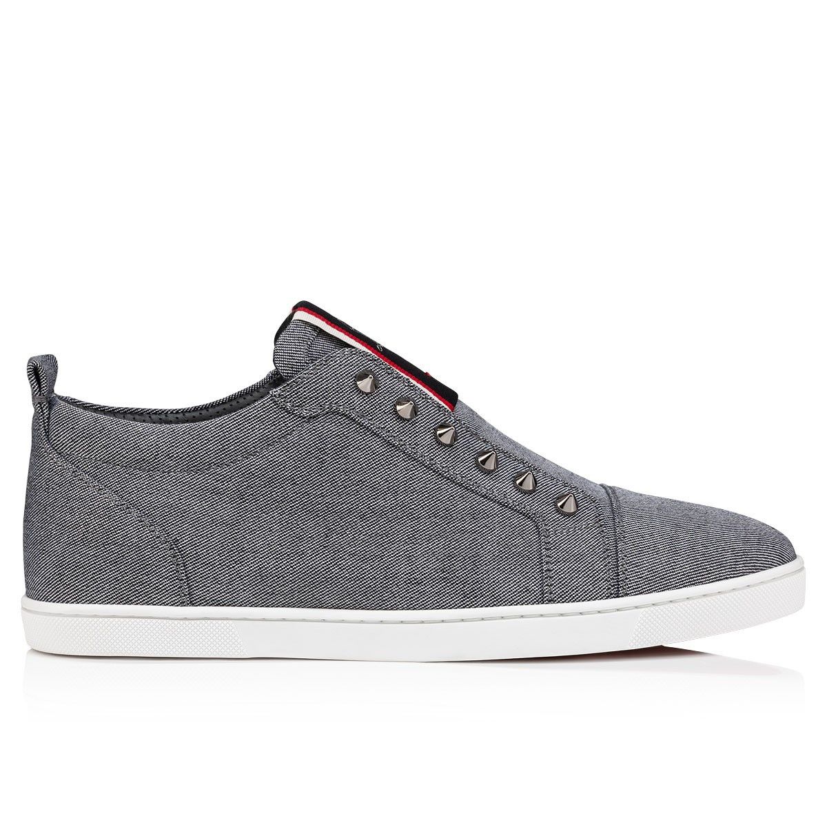 Christian Louboutin F.A.V fique a vontade linen light grey SNEAKERS Size US 6 / EU 39 - 3 Thumbnail