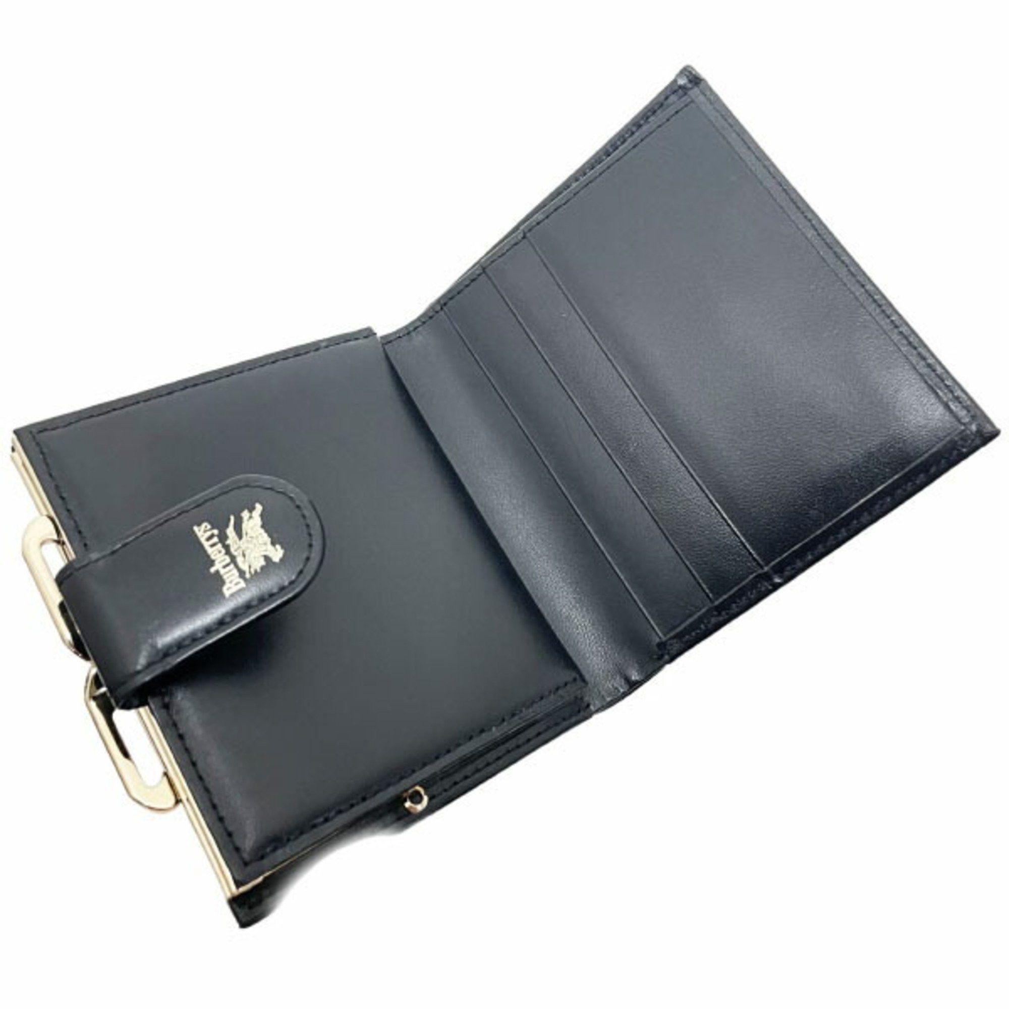 Burberry Burberry Wallet Check Canvas Leather Beige Black BURBERRY Burberrys' Burberrys Bi-fold Women's HWH-14735 Size ONE SIZE - 7 Thumbnail