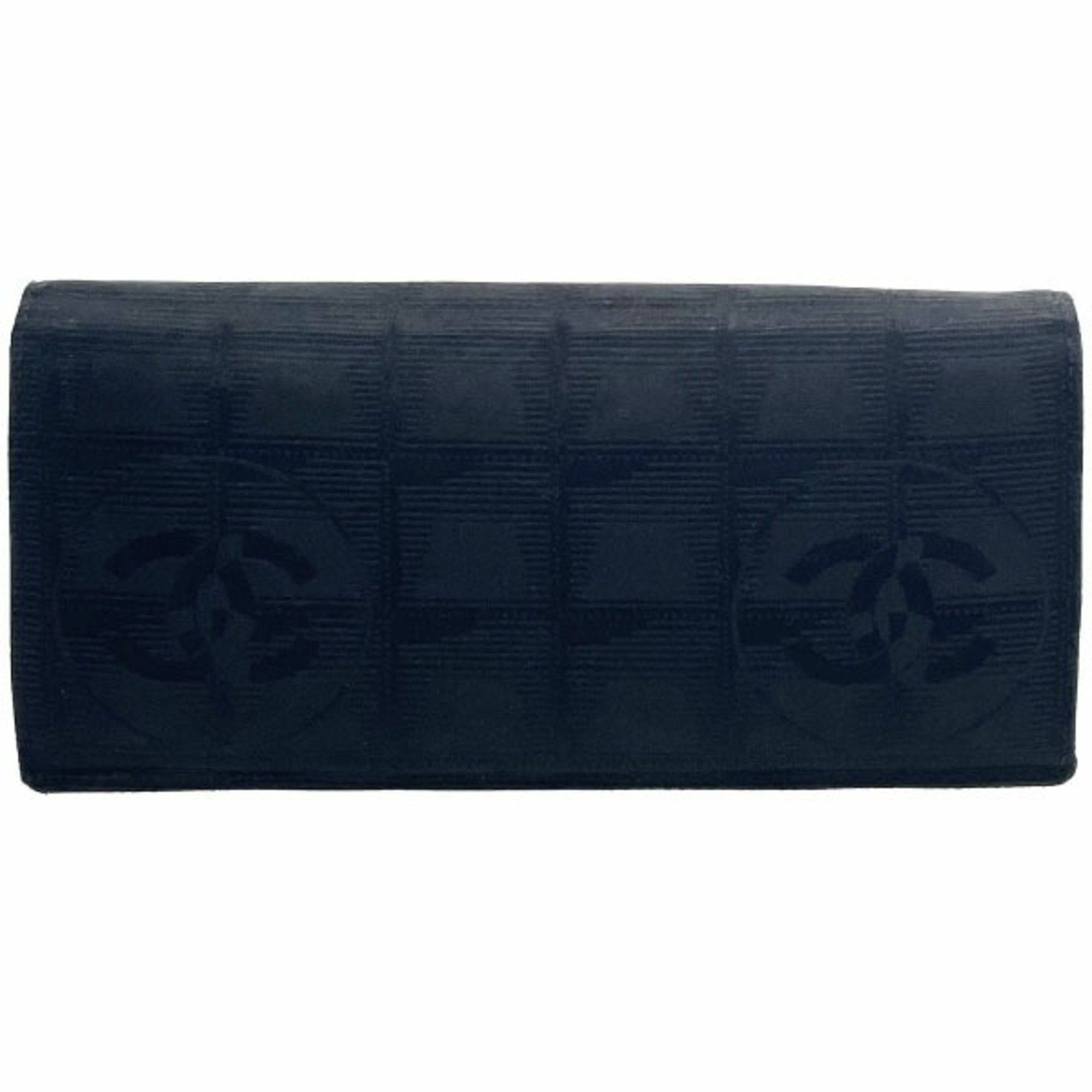 Chanel Chanel Long Wallet New Travel Line Bi-fold Nylon Jacquard Black A15788 CHANEL CC Coco Mark MM-15234 Size ONE SIZE - 2 Thumbnail