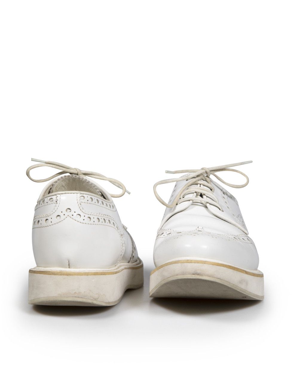 Church's White Leather Perforated Lace-Up Brogues Size US 8.5 / IT 38.5 - 3 Thumbnail