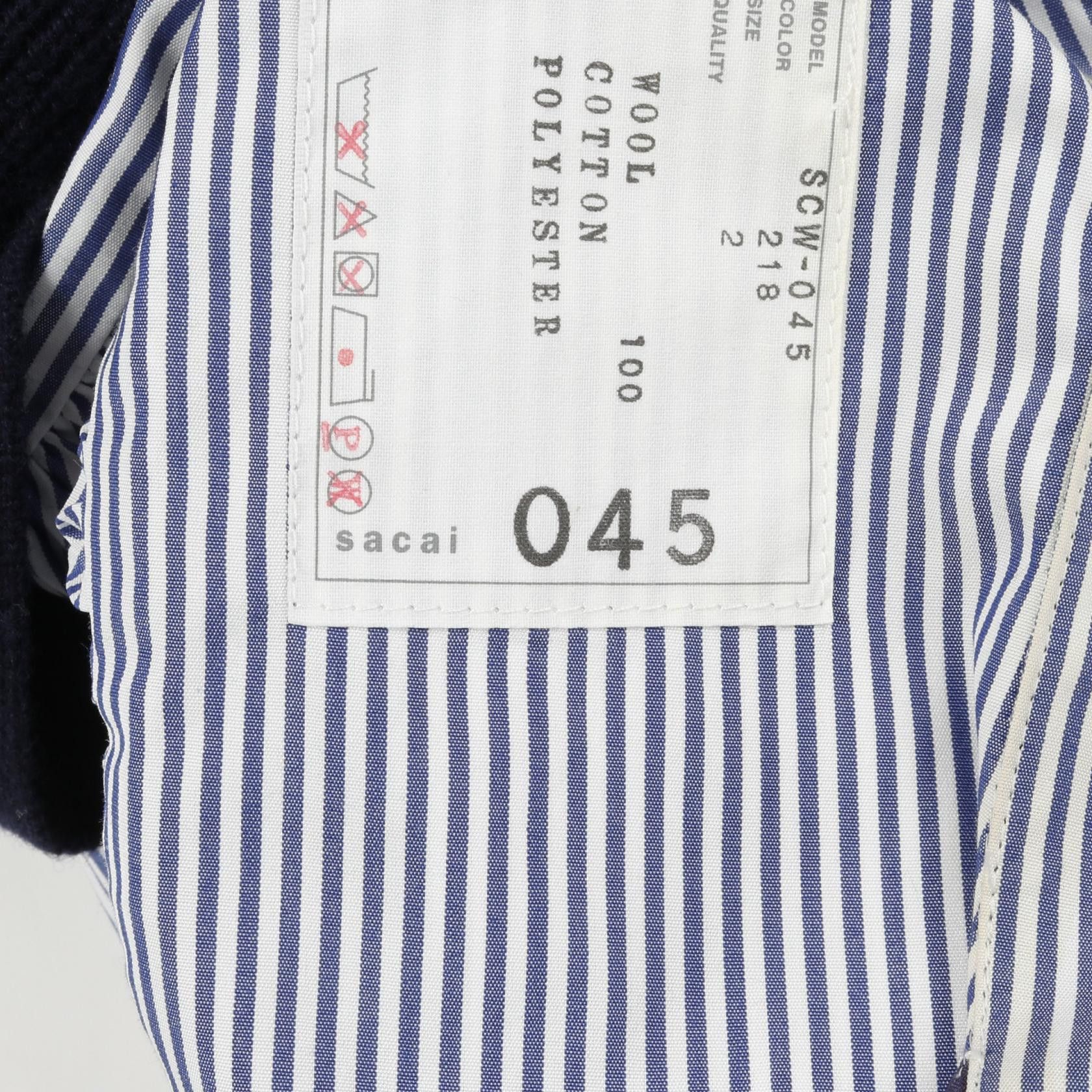 Sacai Sacai Sacai Stripe Pleats Shirt Wool Cotton Top Cotton Tops SCW-045 Size ONE SIZE - 3 Thumbnail