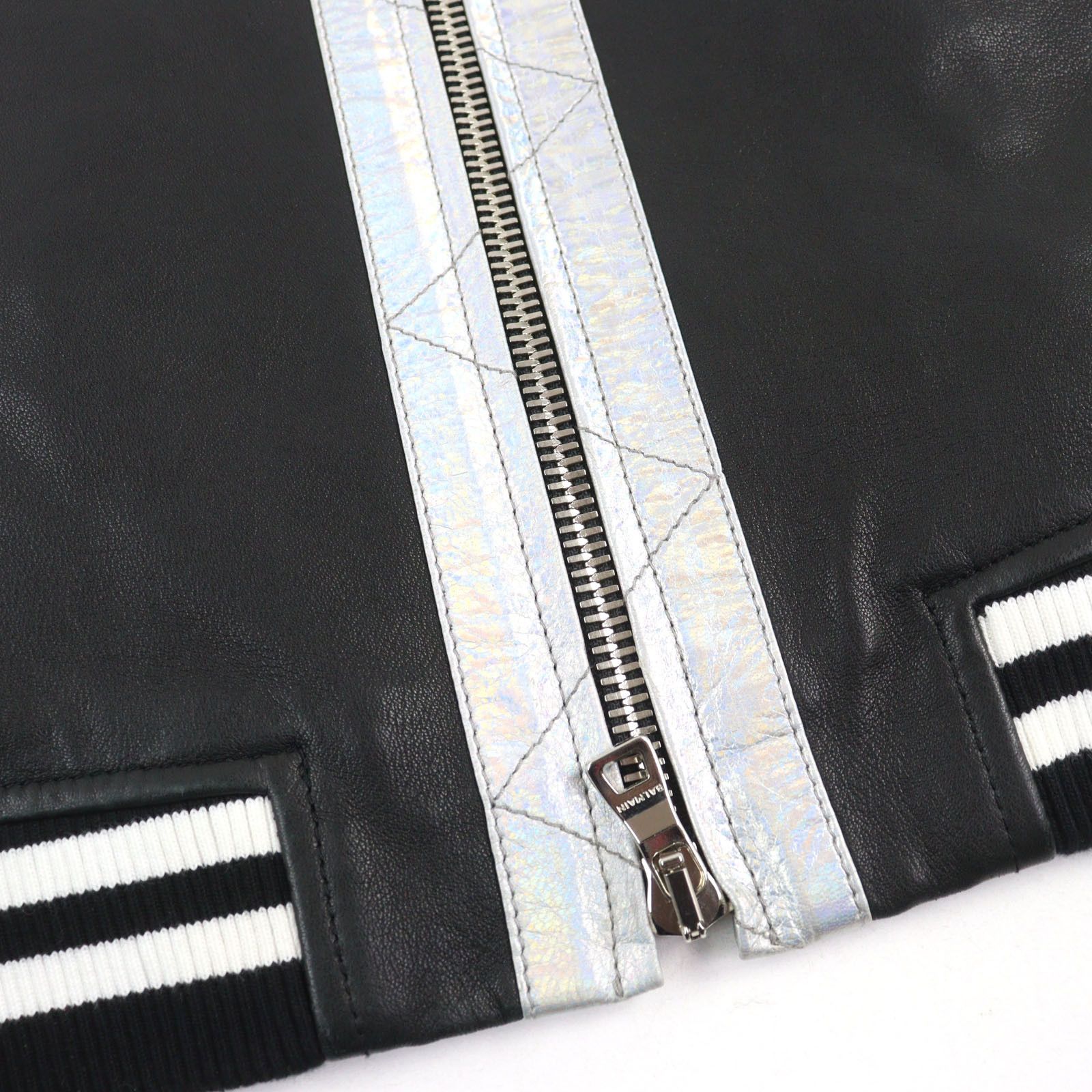 Other Other Balmain Bomber Jacket Lambskin Varsity Jacket Leather Outerwear Size ONE SIZE - 8 Thumbnail