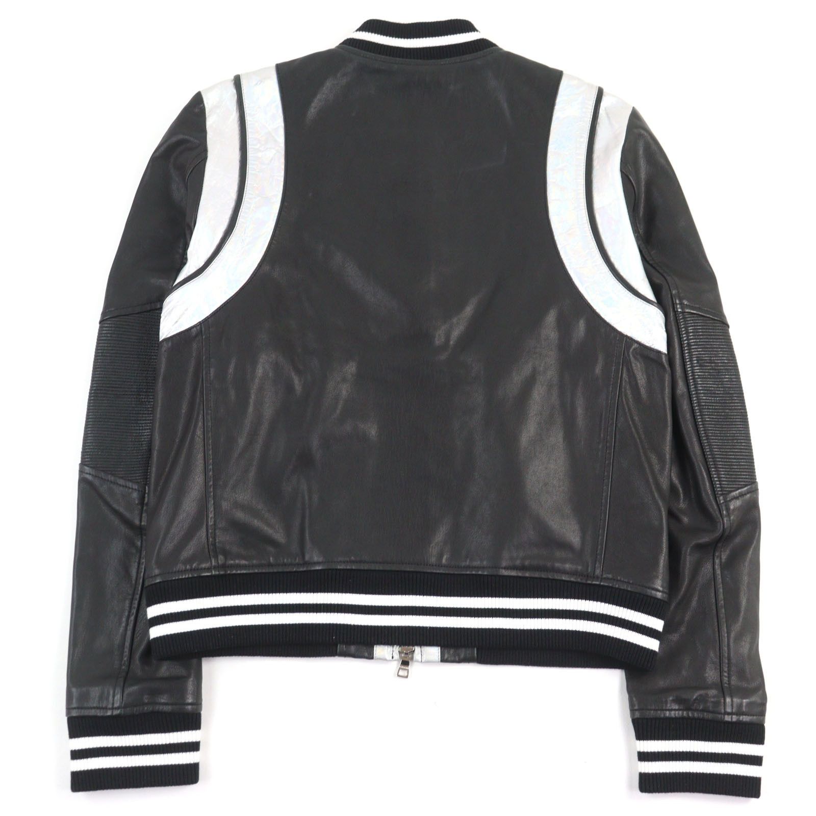 Other Other Balmain Bomber Jacket Lambskin Varsity Jacket Leather Outerwear Size ONE SIZE - 4 Thumbnail