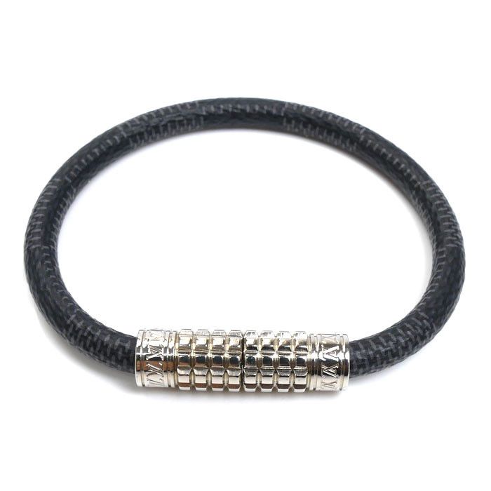 Louis Vuitton Louis Vuitton Louis Vuitton Digit Damier Graphite Bracelet Canvas Bracelet M6626D DUTY FREE for USA Size ONE SIZE - 2 Thumbnail