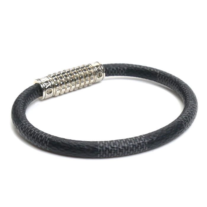 Louis Vuitton Louis Vuitton Louis Vuitton Digit Damier Graphite Bracelet Canvas Bracelet M6626D DUTY FREE for USA Size ONE SIZE - 3 Thumbnail