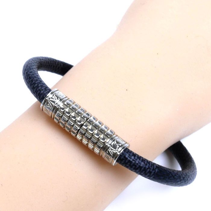 Louis Vuitton Louis Vuitton Louis Vuitton Digit Damier Graphite Bracelet Canvas Bracelet M6626D DUTY FREE for USA Size ONE SIZE - 5 Thumbnail