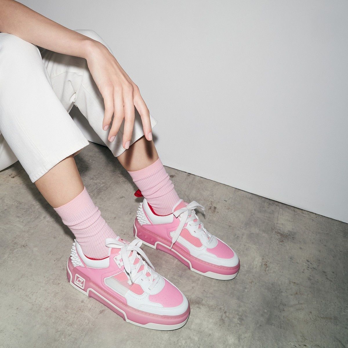Christian Louboutin astroloubi women white/pink Size US 5 / IT 35 - 6 Thumbnail