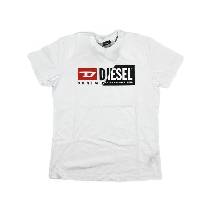 Diesel Diesel Men's Logo Print White T-Shirt 0079 Size US L / EU 52-54 / 3 - 2 Thumbnail
