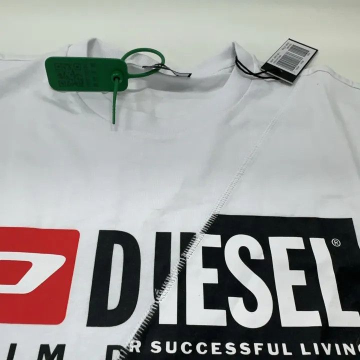 Diesel Diesel Men's Logo Print White T-Shirt 0079 Size US L / EU 52-54 / 3 - 8 Thumbnail