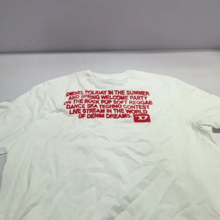 Diesel Diesel White Logo Print Short Sleeve T-Shirt 0079 Size US L / EU 52-54 / 3 - 7 Thumbnail