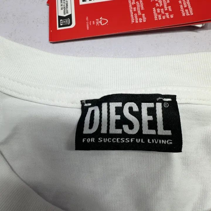 Diesel Diesel White Logo Print Short Sleeve T-Shirt 0079 Size US L / EU 52-54 / 3 - 4 Thumbnail