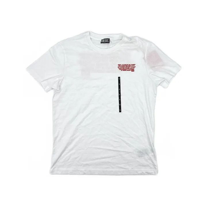 Diesel Diesel White Logo Print Short Sleeve T-Shirt 0079 Size US L / EU 52-54 / 3 - 2 Thumbnail