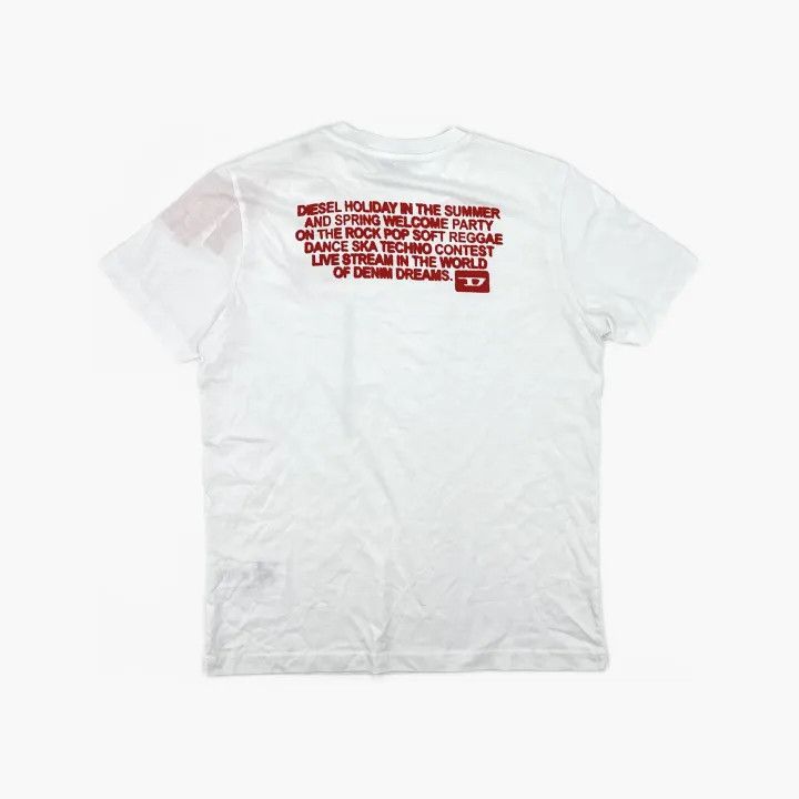 Diesel Diesel White Logo Print Short Sleeve T-Shirt 0079 Size US L / EU 52-54 / 3 - 3 Thumbnail