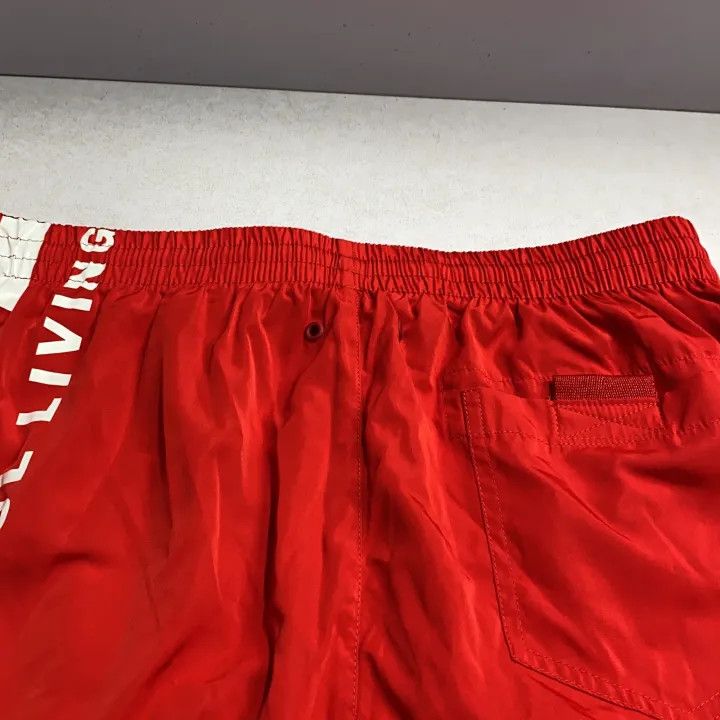 Diesel Diesel Red Quick-Dry Letter Print Beach Shorts 0079 Size US 36 / EU 52 - 7 Thumbnail
