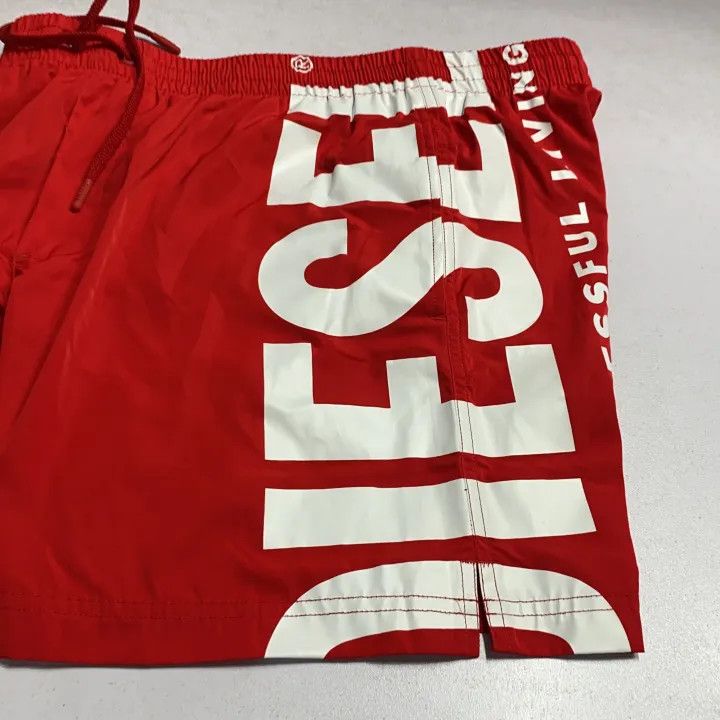 Diesel Diesel Red Quick-Dry Letter Print Beach Shorts 0079 Size US 36 / EU 52 - 8 Thumbnail