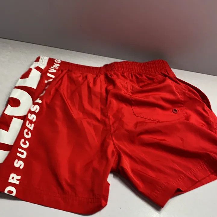 Diesel Diesel Red Quick-Dry Letter Print Beach Shorts 0079 Size US 36 / EU 52 - 9 Thumbnail