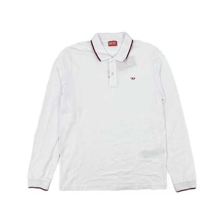 Diesel Diesel SS23 White Long Sleeve Polo Shirt 0079 Size US XXL / EU 58 / 5 - 2 Thumbnail