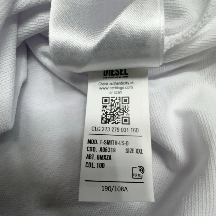 Diesel Diesel SS23 White Long Sleeve Polo Shirt 0079 Size US XXL / EU 58 / 5 - 6 Thumbnail