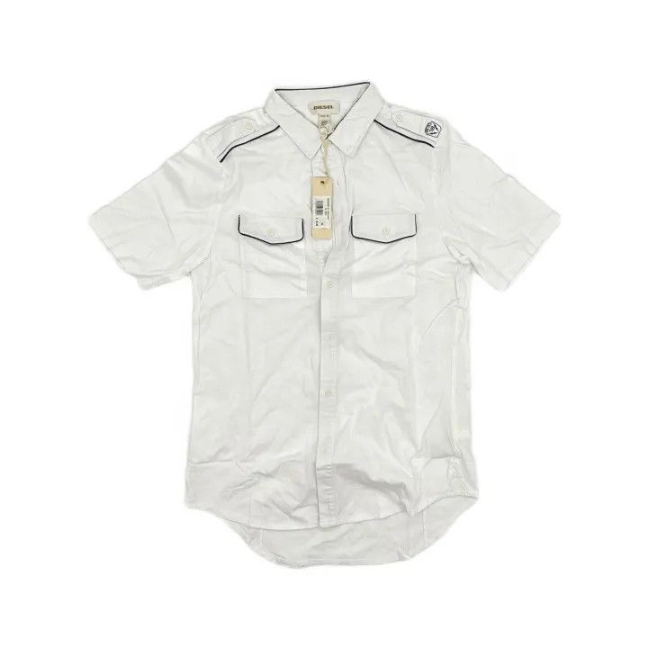 Diesel Diesel Casual White Short Sleeve Shirt 0079 Size US M / EU 48-50 / 2 - 2 Thumbnail