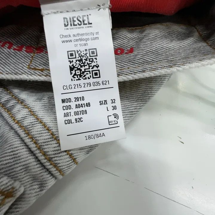 Diesel Diesel Men's Grey Loose Fit Distressed Jeans 0079 Size US 32 / EU 48 - 3 Thumbnail