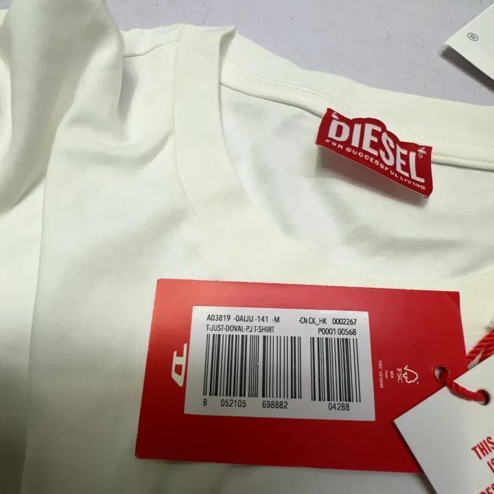 Diesel Diesel White Logo Print Short Sleeve T-Shirt 0079 Size US M / EU 48-50 / 2 - 6 Thumbnail