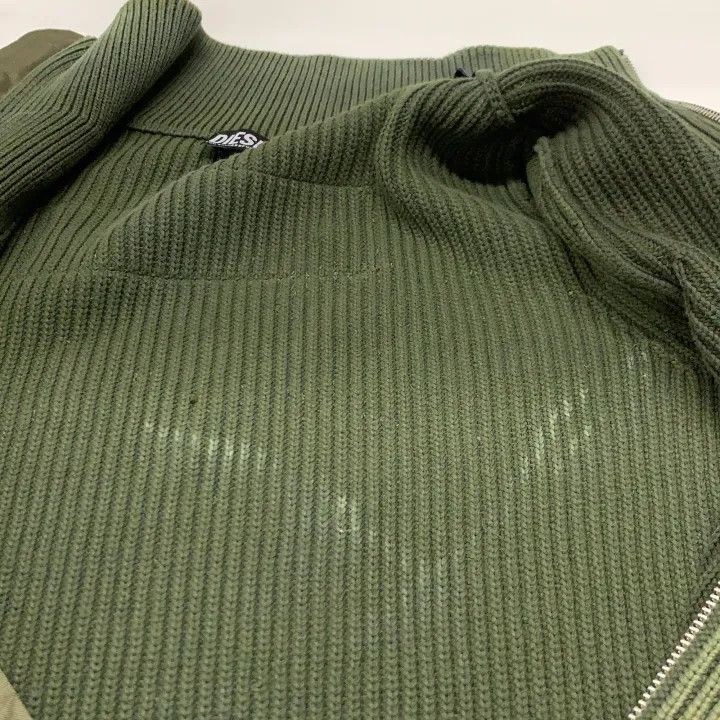 Diesel Diesel Military Green Zip Knit Sweater 0079 Size US XS / EU 42 / 0 - 8 Thumbnail