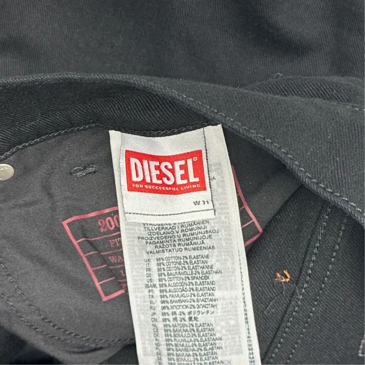 Diesel Diesel D-Fining Black Slim Fit Jeans for Men 0079 Size US 31 - 2 Thumbnail