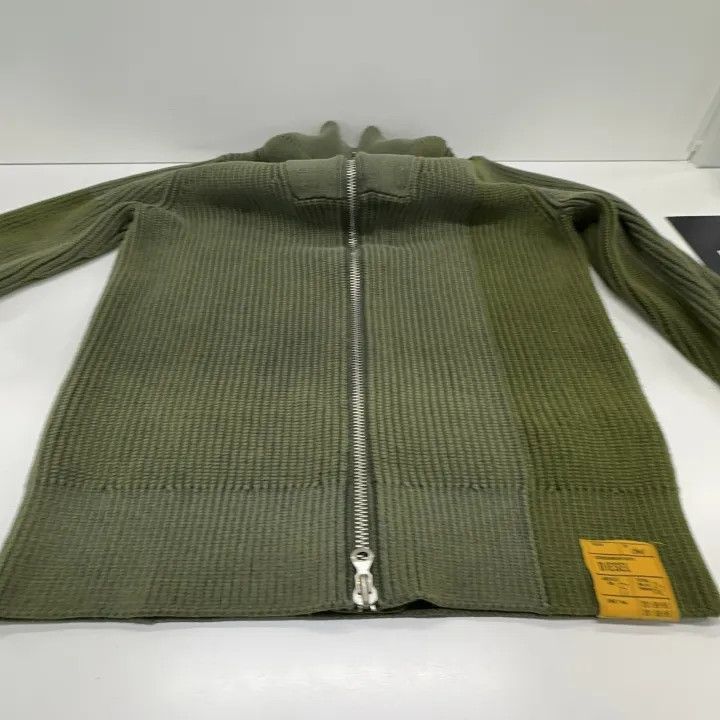 Diesel Diesel Military Green Knit Zip-Up Sweater 0079 Size US XS / EU 42 / 0 - 7 Thumbnail