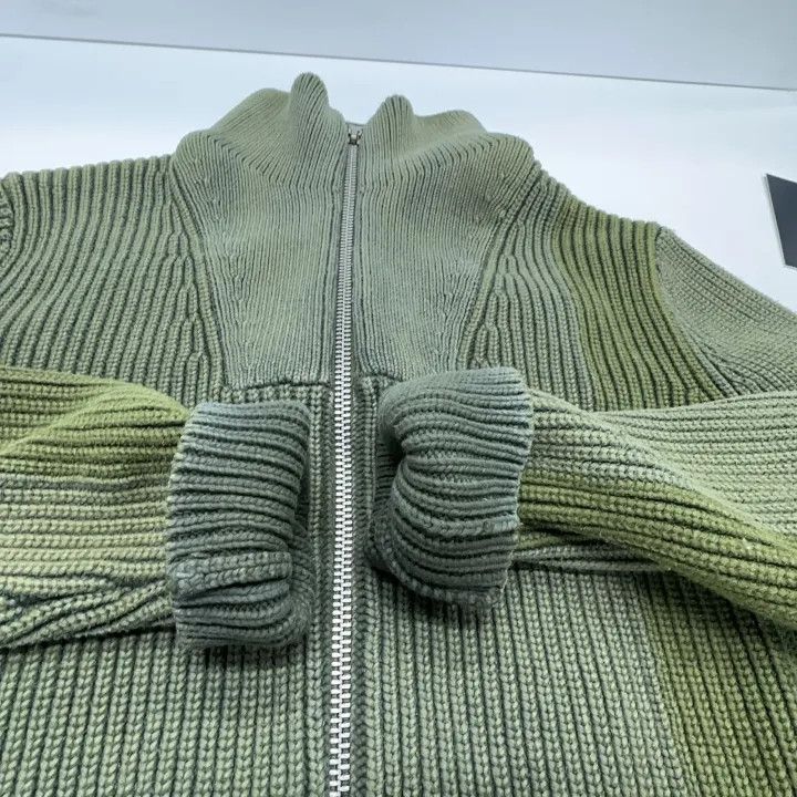 Diesel Diesel Military Green Knit Zip-Up Sweater 0079 Size US XS / EU 42 / 0 - 9 Thumbnail