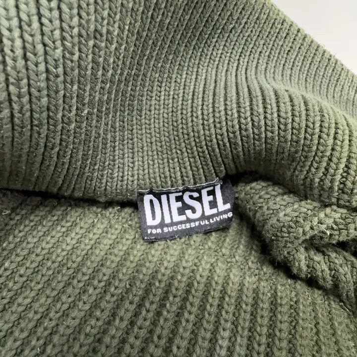 Diesel Diesel Military Green Knit Zip-Up Sweater 0079 Size US XS / EU 42 / 0 - 4 Thumbnail