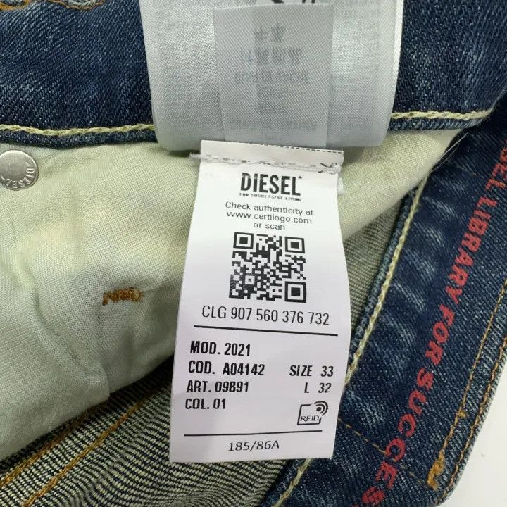 Diesel Diesel Blue Flared Distressed Denim Pants 0079 Size US 33 - 5 Thumbnail