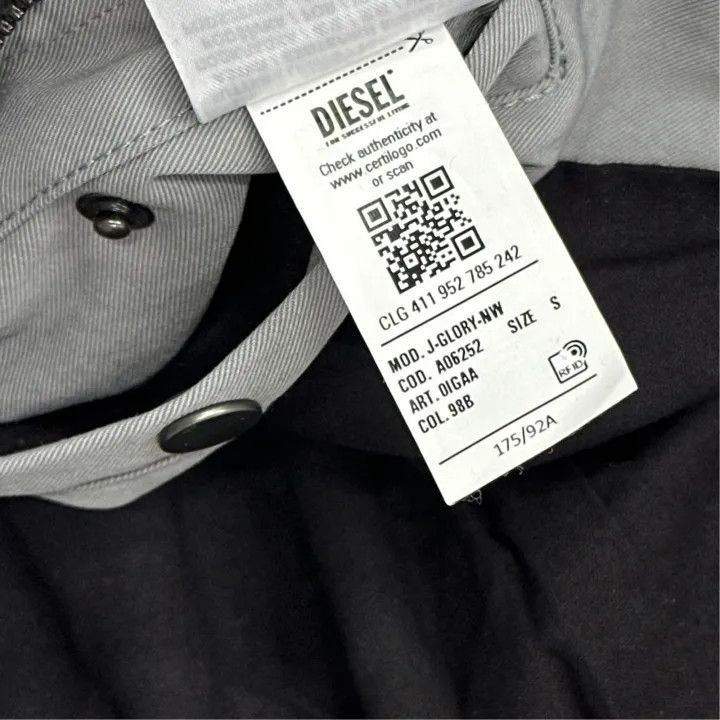 Diesel Diesel Gray Logo Long Sleeve Jacket 0079 Size US S / EU 44-46 / 1 - 2 Thumbnail