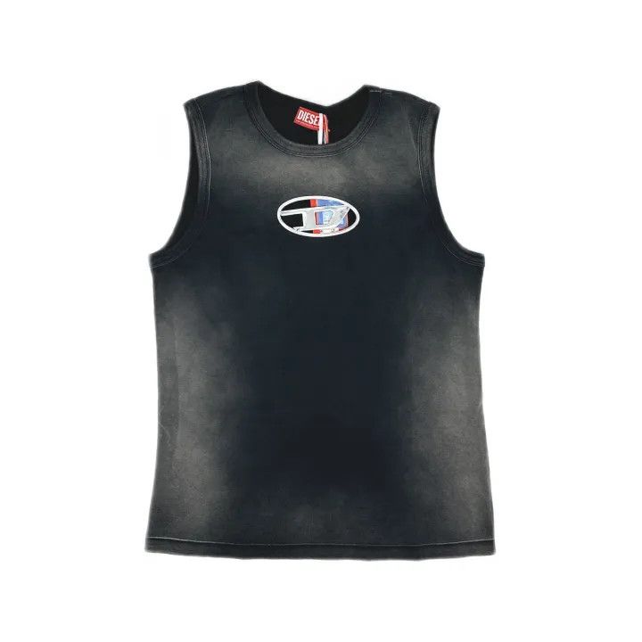 Diesel Diesel Oval-D Gray Sleeveless Logo Tank Top 0079 Size US M / EU 48-50 / 2 - 2 Thumbnail