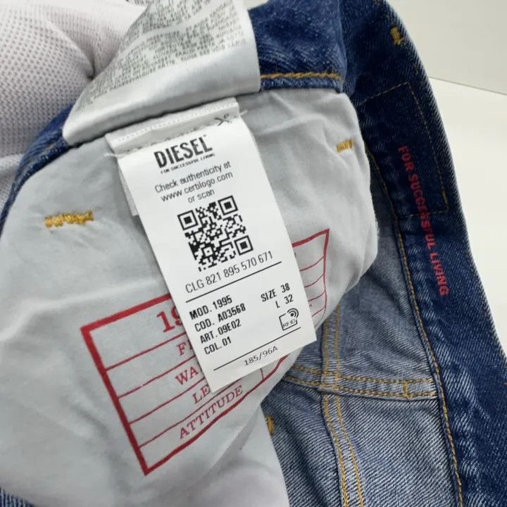 Diesel Diesel 1995 Blue Distressed Straight Jeans 0079 Size US 38 / EU 54 - 5 Thumbnail