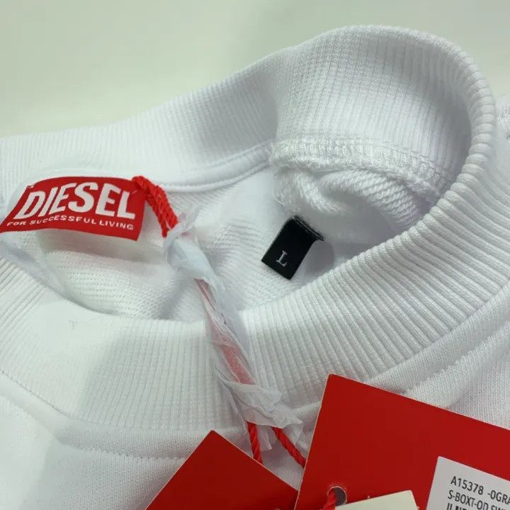 Diesel Diesel White Logo Long Sleeve Sweatshirt 0079 Size US L / EU 52-54 / 3 - 6 Thumbnail