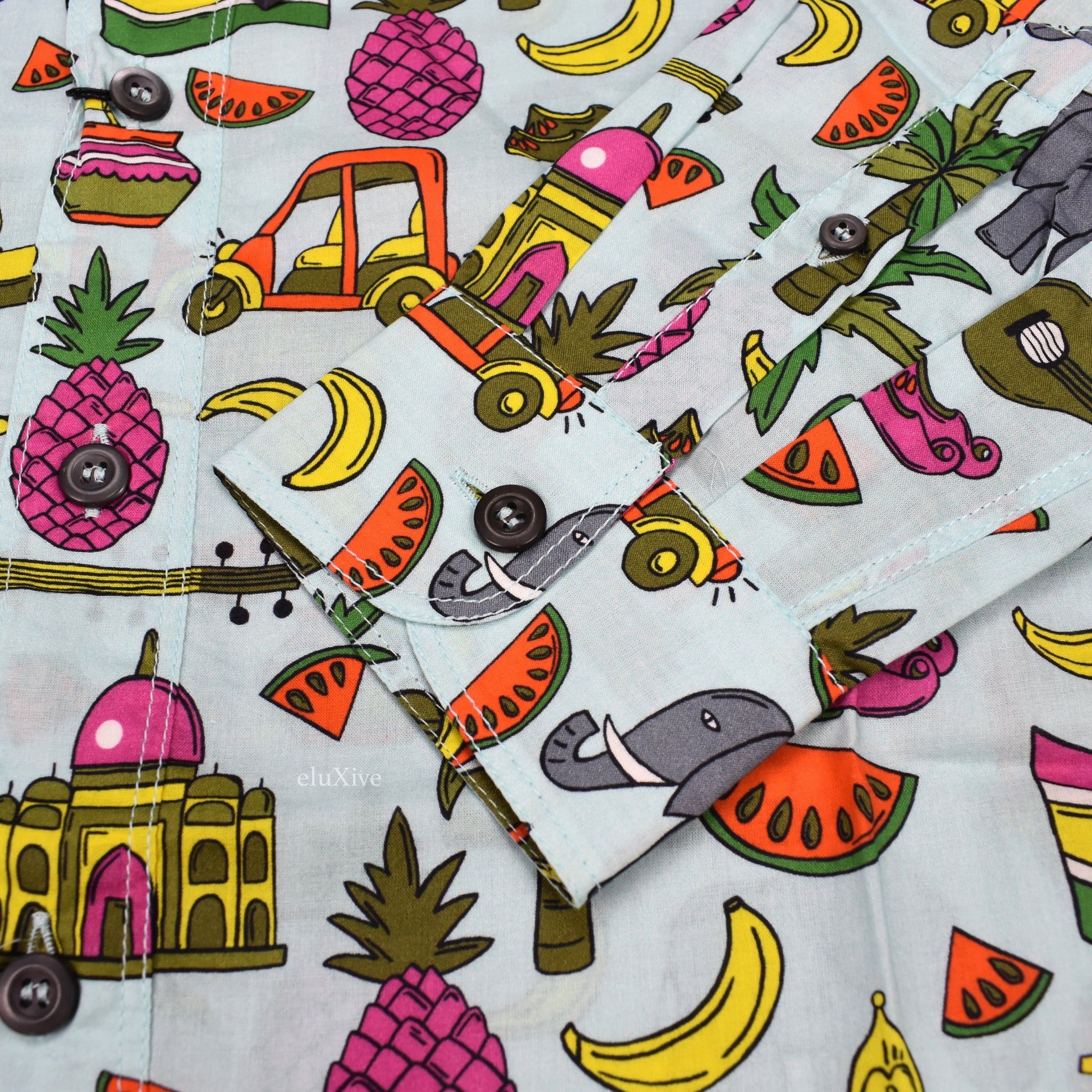 Prada PRADA Button Down Souvenir Shirt Allover Print India Size US L / EU 52-54 / 3 - 9 Thumbnail