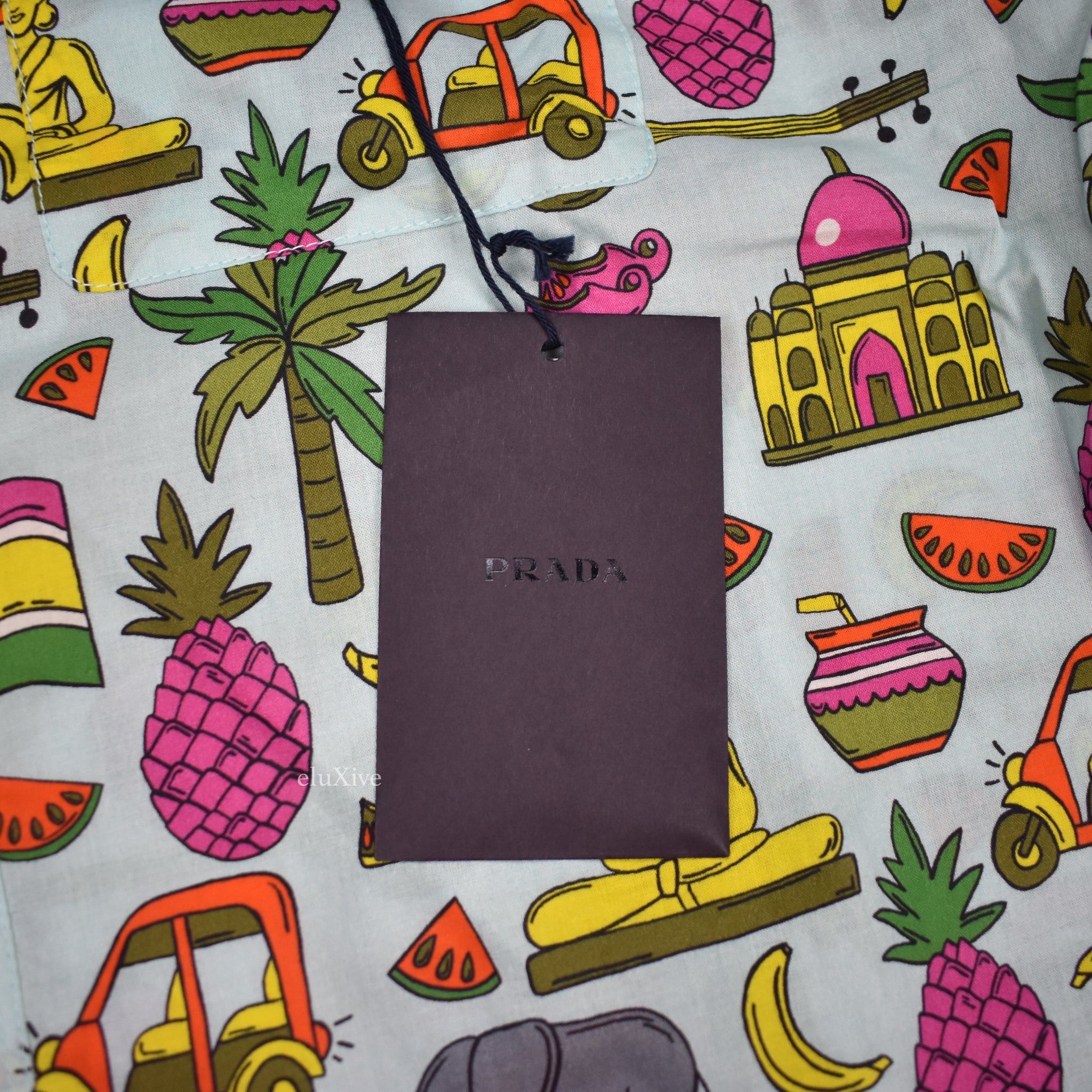 Prada PRADA Button Down Souvenir Shirt Allover Print India Size US L / EU 52-54 / 3 - 5 Thumbnail