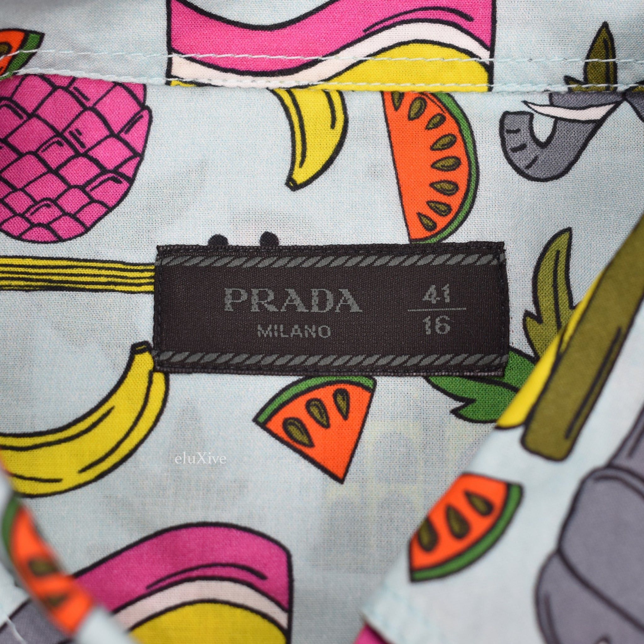 Prada PRADA Button Down Souvenir Shirt Allover Print India Size US L / EU 52-54 / 3 - 10 Thumbnail