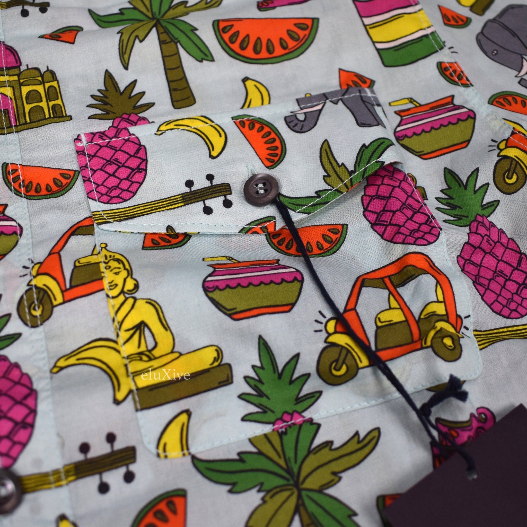 Prada PRADA Button Down Souvenir Shirt Allover Print India Size US L / EU 52-54 / 3 - 7 Thumbnail
