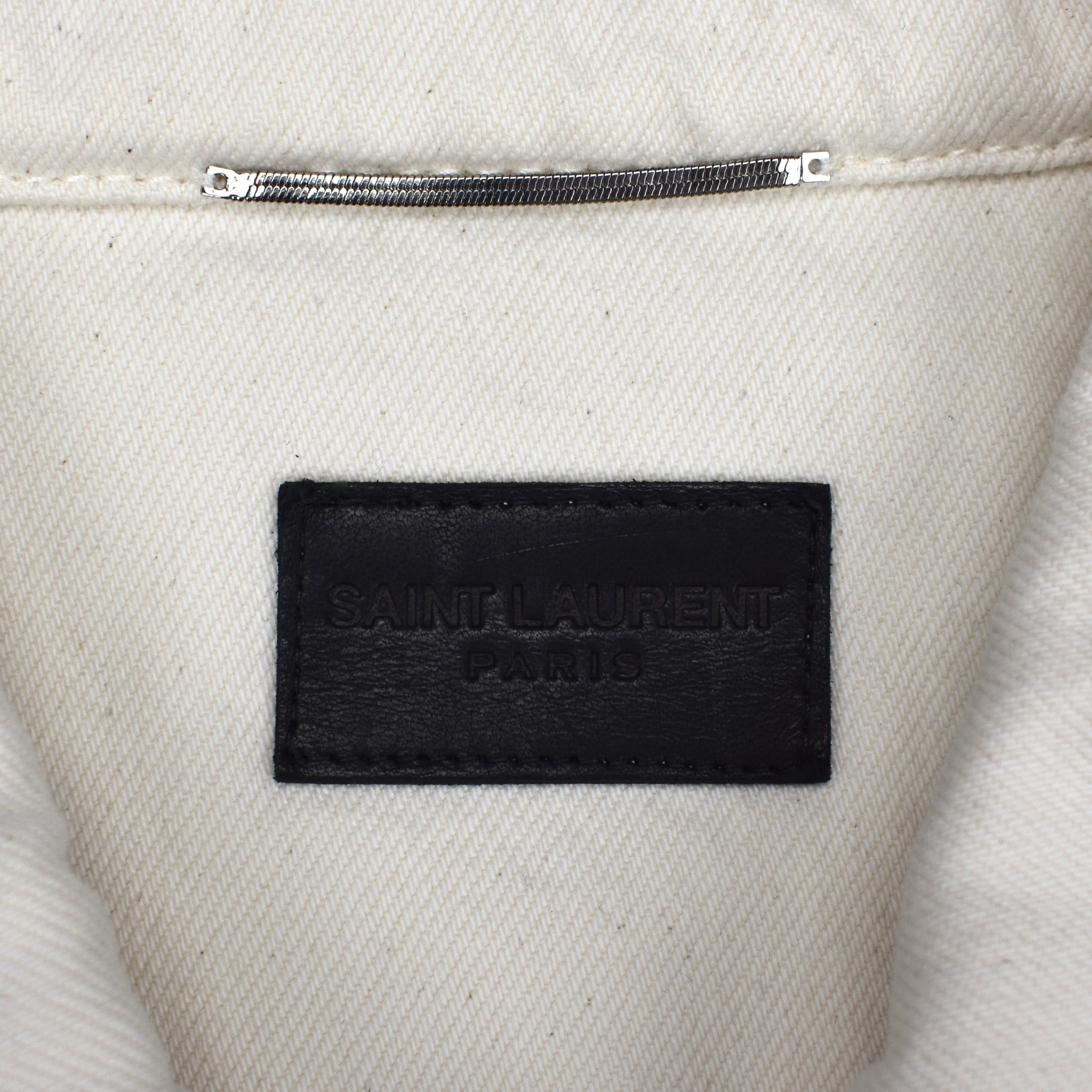 Saint Laurent Paris Saint Laurent Cream White Denim Trucker Jacket Size US L / EU 52-54 / 3 - 3 Thumbnail