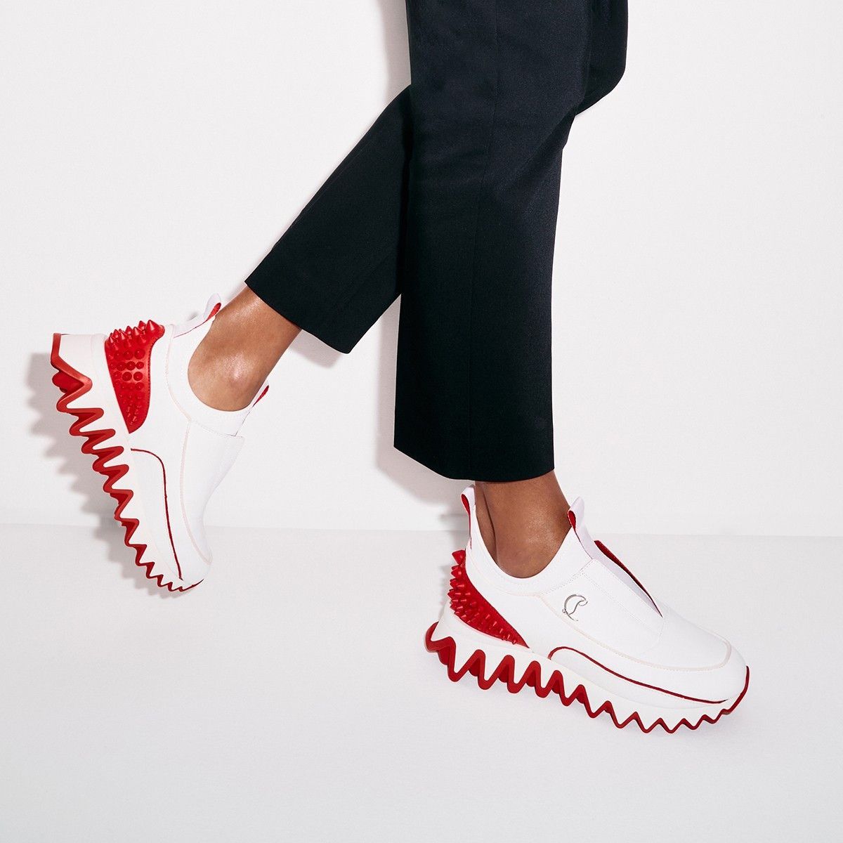 Christian Louboutin sharkyloub spike white Size US 7 / IT 37 - 2 Thumbnail