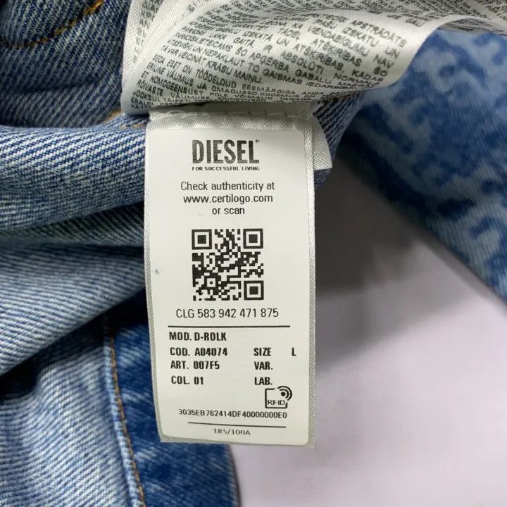 Diesel Diesel Blue Casual Cotton Denim Jacket 0079 Size US L / EU 52-54 / 3 - 5 Thumbnail